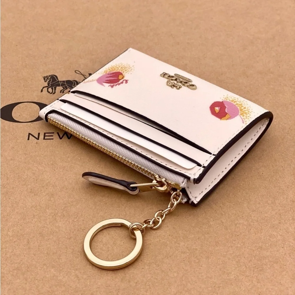 Coach Mini Skinny ID Case Small Wallet With Pop Floral Print
